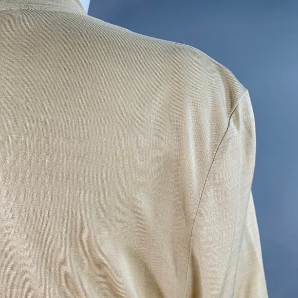 MAX MARA Size S Beige Rayon Silk Wrap Cardigan - Picture 5 of 8